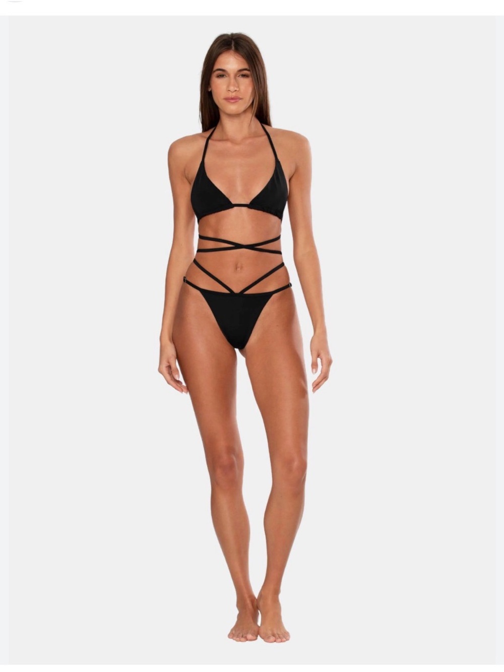 NWT OW COLLECTION blackTriangle Bikini Top & Bottom SET - Women Swim